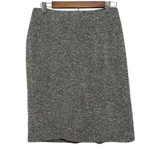 Brooks Brothers Mainline Collection Wool Pencil Skirt 6 Black White Vintage 90s